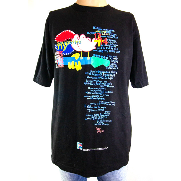 Woodstock Tour Band T-Shirt Vintage 1994 Pepsi Double Stitch Men's Size L - Picture 1 of 12